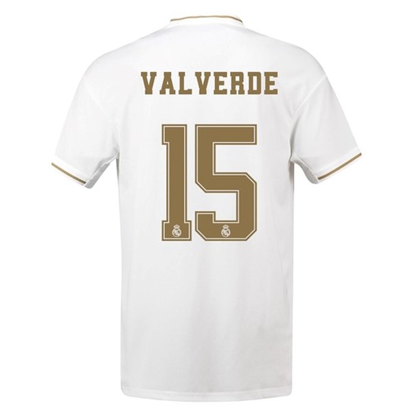 Camiseta Real Madrid NO.15 Valverde 1ª 2019-2020 Blanco